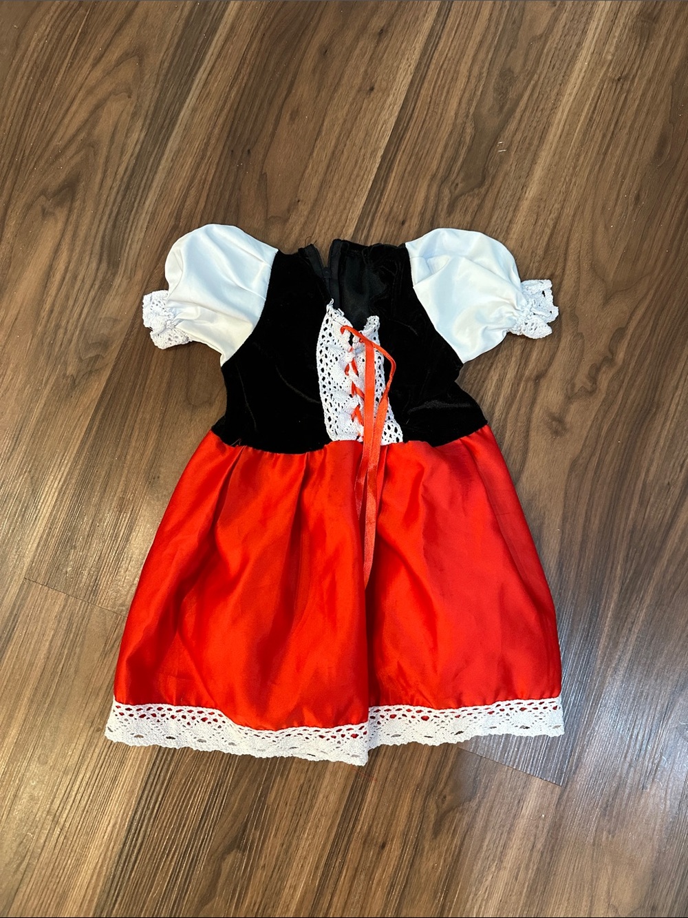 Kids Red and Black Costume Dress Red riding Hood medieval dress Renaissance
